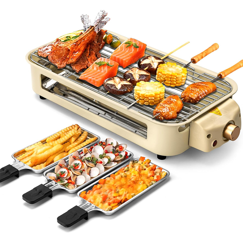 1500W Electric Indoor Grill, 2 In 1 Kitchen Indoor Grill With Grill Grid And Non-Stick Cooking Removable Plate, Temperature Control, Dishwasher Safe, Smokeless Grill
