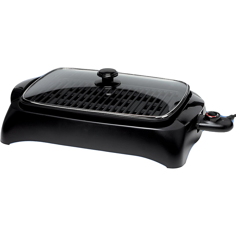 1.5Kw Indoor Electric Grill With Cover, Black