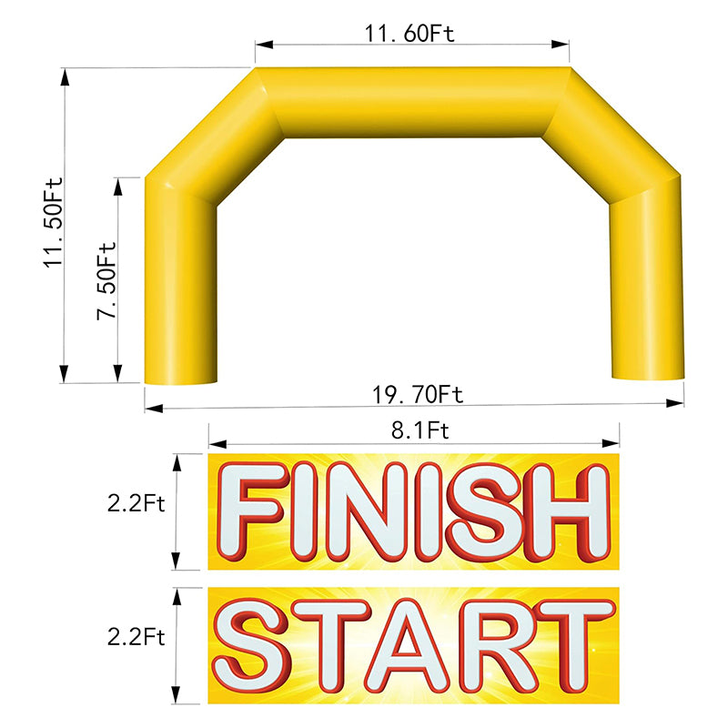 20Ft Inflatable Arch Start Finish Line Arch with Blower Outdoor Inflatable Archway for Advertising Commerce School Sport
