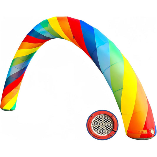 26FT Inflatable Arch Rainbow Arch with Built in 150W Blower for Birthdays Parties and Garden Decor