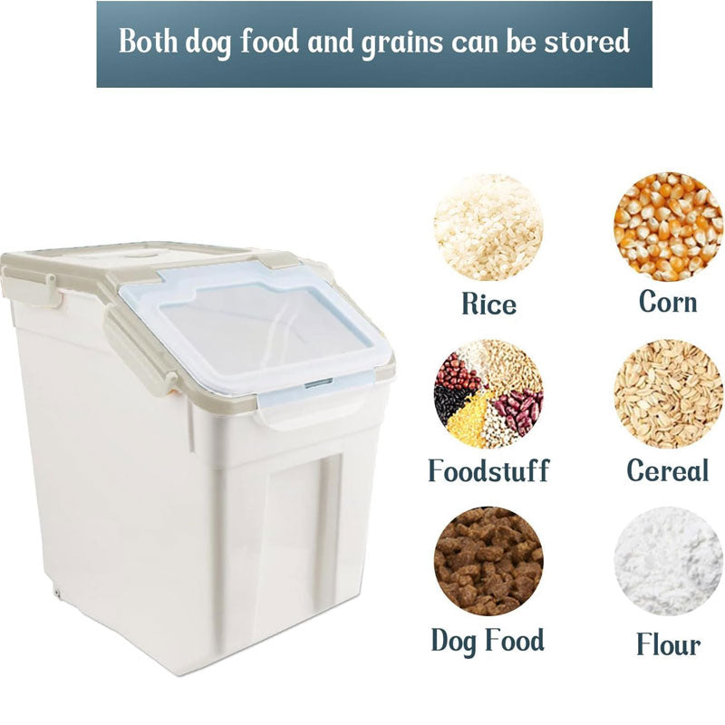 2-Pack Large Flour Storage Container With Wheels, Airtight Locking Lid For Flour, Rice, Grains