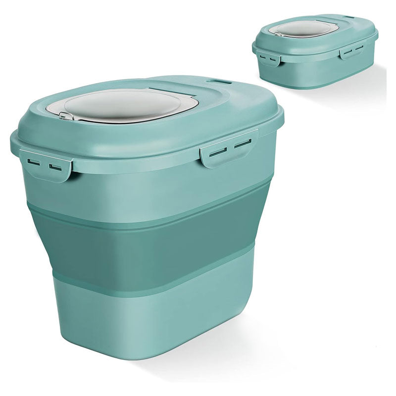 Grain Rice Food Storage Container, Foldable, With Roller Seal Lock Lid