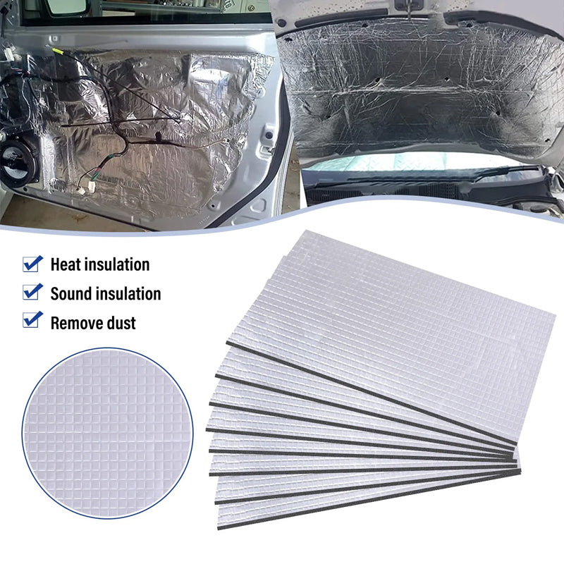 30 Sheets Car Sound Deadener Heat Insulation Mat For Auto Van Sound Proofing Deadening Insulation Mat Car Hood Noise Insulator