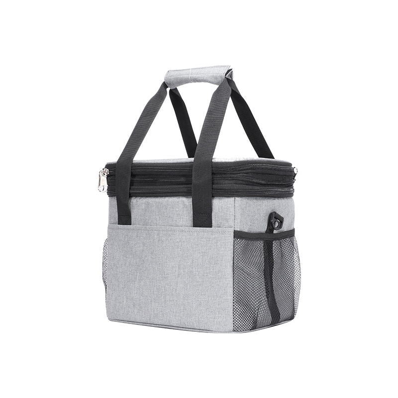 Double-Layer Zipper Expansion Insulation Bag Waterproof Large Capacity Outdoor Picnic Bag