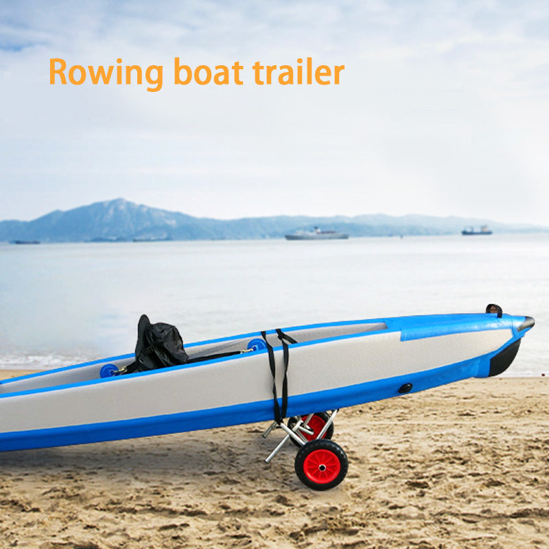Paddle Board Kayak Rafting Boat Trailer, Portable Folding Hand-Pull Beach Cart