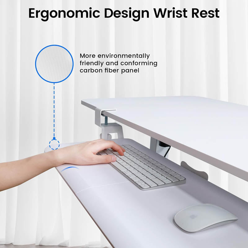 Keyboard Drawers & Platforms 26'' x 11 Inch  Keyboard Tray Under Desk with Extra Sturdy C Clamp Mount System