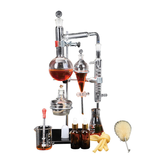 Labware Set 500ml Essential oil Extraction Distillation Apparatus Water Distiller Purifier Glassware Kits Hydrosol, Home Distillation kit