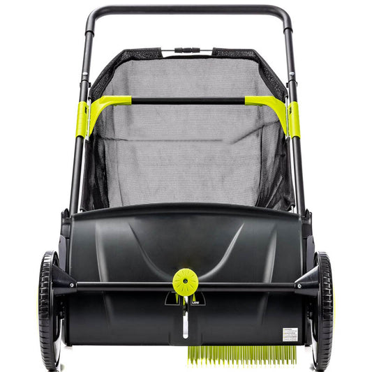 Lawn Sweeper 21-Inch Width Leaf & Grass Push Lawn Sweeper Strong Rubber Wheels & Heavy Duty Thickened Steel