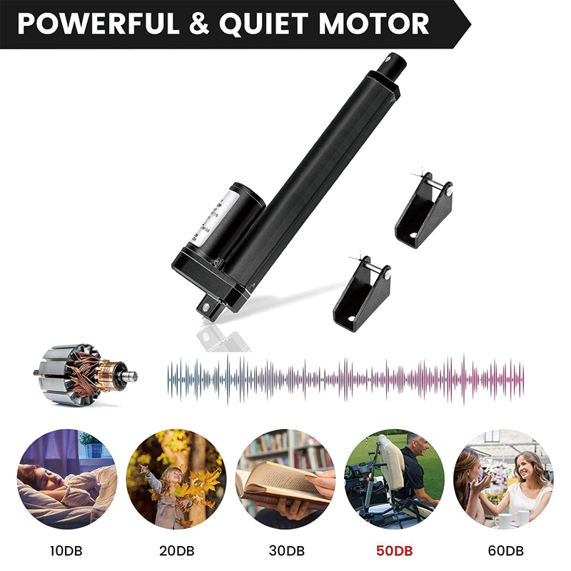 Linear Actuator 12 Inch 12" High Speed 14mm/s,Linear Actuator Motor 1000N DC12V with Mounting Brackets