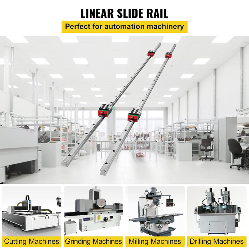 2pcs Linear Guide Rail HSR15-1500mm,4X Square Type Carriage Bearing Blocks,Linear Rail Support for 15mm