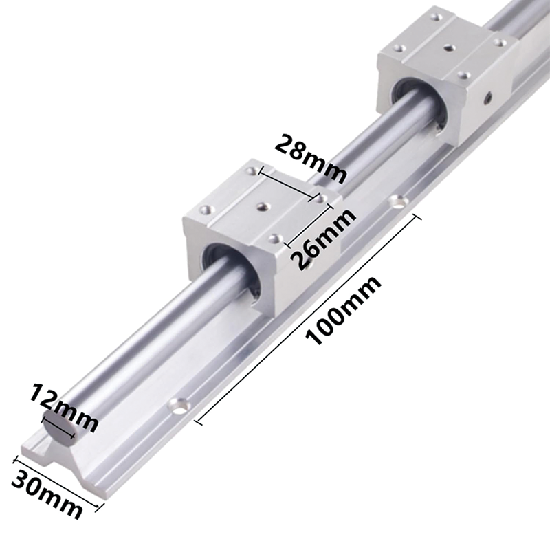 Linear Rail Guide,SBR12-1000mm Linear Slide,with 4 Bearing Blocks,for 3D Printer, CNC Machine Upgrade, Automation Equipment and Machining