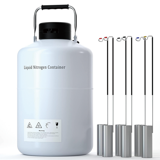 10L Liquid Nitrogen Tank, Liquid Nitrogen Container Aluminum Alloy Liquid Liquid Nitrogen Tank with 6PCS Pails and Lock Cover