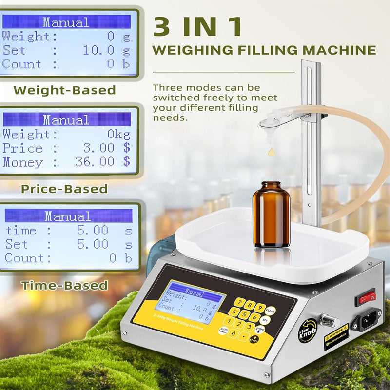 Liquid Filling Machine 2-300 g Weighing Capacity Digital Control for Perfume MCT Oil Essential Oil Nail Polish