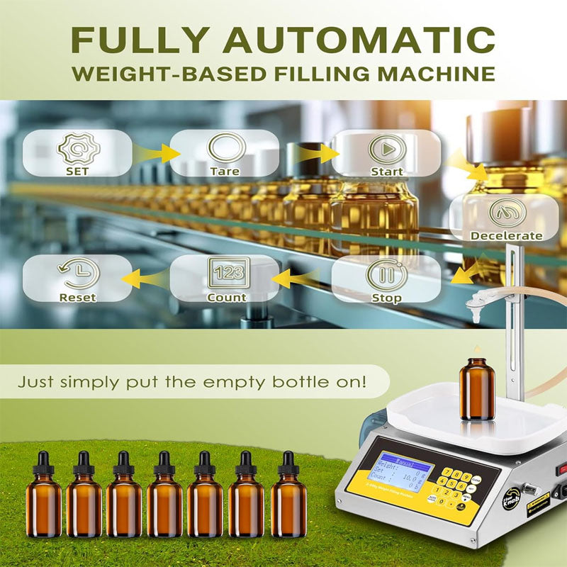 Liquid Filling Machine 2-300 g Weighing Capacity Digital Control for Perfume MCT Oil Essential Oil Nail Polish