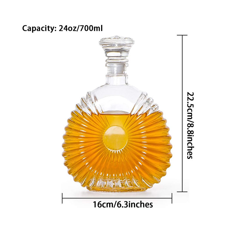 24oz/700ml Decanter Bottle for Whiskey, Brandy, Scotch, Bourbon Liquor Decanter Glass Decanter with Airtight Stopper