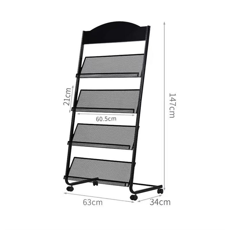 Magazine Rack Literature Display Stand With 4 Pockets Floor Standing Magazine Brochure Holder Rack Magazine Stand