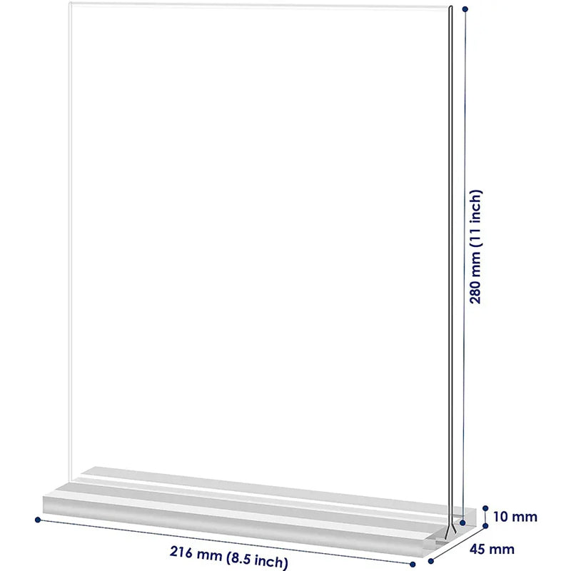 6 Pack Vertical T Shape Double-Sided Acrylic Sign Holder 8.5x11 Inch Display Rack High Clear Acrylic Table Tent Display Stand