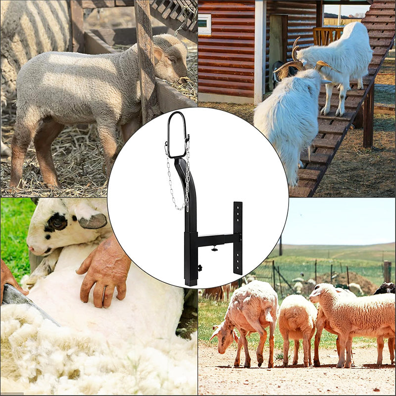 9.8 inch Length Adjust Livestock Stand Metal Livestock Stand Trimming Stand for Goat & Sheep Attachment Nose Loop Headpiece