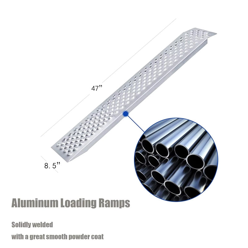 2 Ramps Lightweight Aluminum Ramps For Wheelchair Motorcycle Tractor Atv Truck Loading Ramps