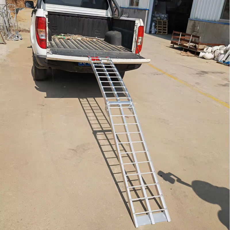 Easy To Carry Lightweight Silver Aluminum Ramps Motorcycle Aluminum Ramps Loading Trailer Transport Dock Ramps