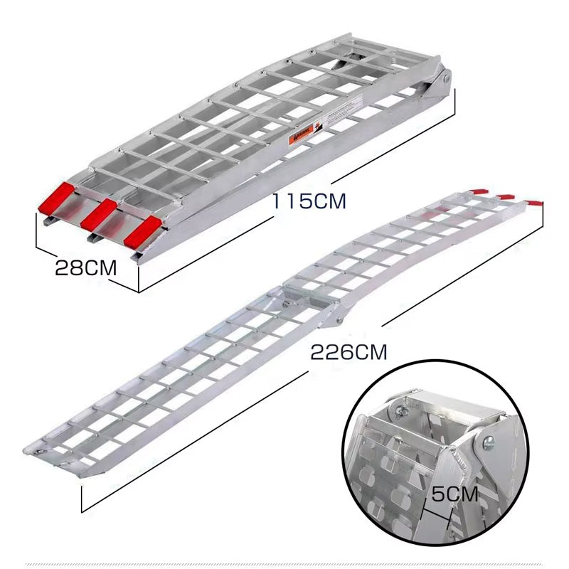 Easy To Carry Lightweight Silver Aluminum Ramps Motorcycle Aluminum Ramps Loading Trailer Transport Dock Ramps
