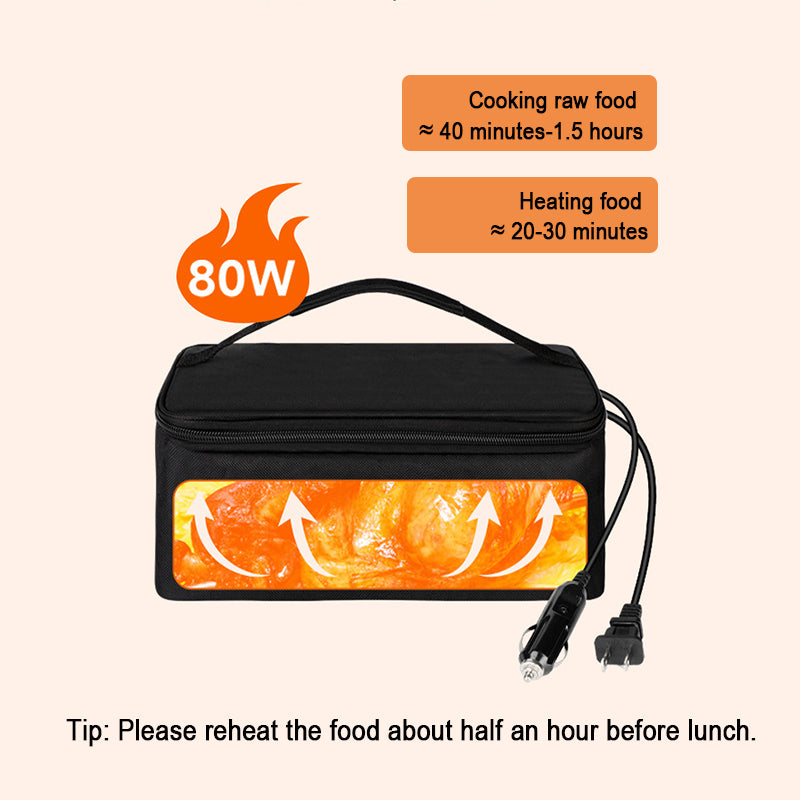 12V 24V Food Warmer Electric Lunch Box Personal Heated Lunch Box for Cooking and Reheating Food in Car,Truck,Camping, Work