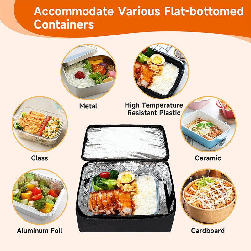 12V 24V Food Warmer Electric Lunch Box Personal Heated Lunch Box for Cooking and Reheating Food in Car,Truck,Camping, Work