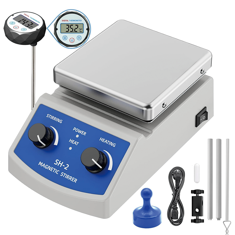 Magnetic Stirrer, Magnetic Stir Plate w/Stir Bar Retriever, 100~2000RPM Max.520℉ Hot Plate Stirrer w/Stir Bar n Support Stand