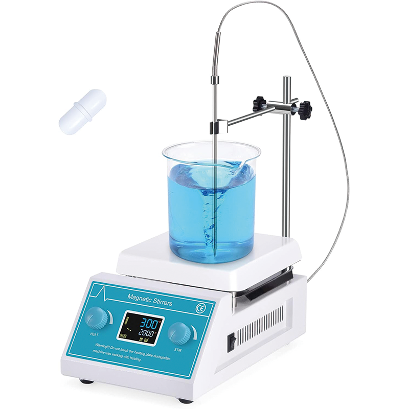 Magnetic Stirrer, 2000 RPM Hot Plate Max 300℃/572℉ Lab Heating Plate Stirrers, 5000ml Stirring Capacity with LED Digital Display