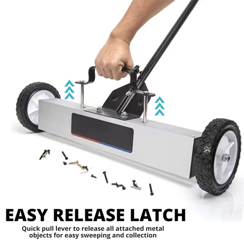 24-inch Hand Push Small Wheeled Rolling Cleaning Magnetic Road Floor Sweeper Magnetic Sweeper With Release