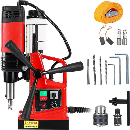 1300W 1.57" Magnetic Drill Boring Diameter 2922lbf/13000N Electric Magnetic Drill with Twist Drill Chuck for Industrial Home Improvement Power