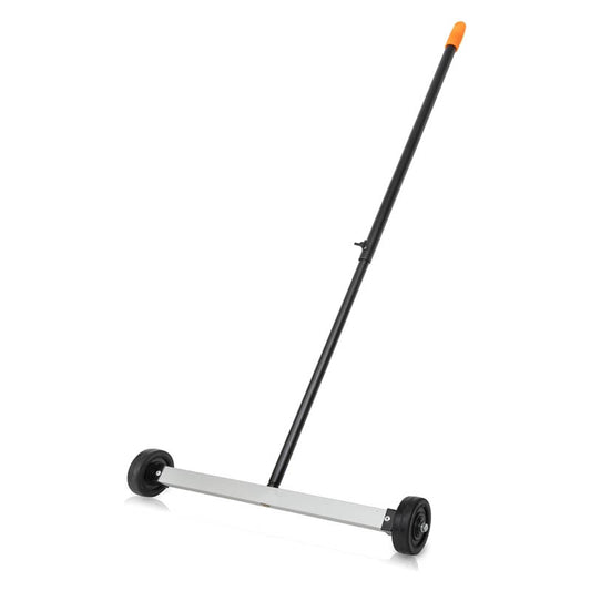 Magnetic Sweeper with Wheels 17 Inch Mini Magnetic Sweeper 10-Pound Capacity Adjustable Handle