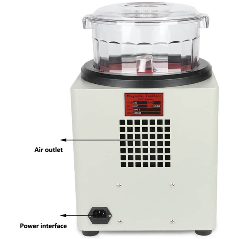 Magnetic Tumbler Polisher 2800RPM Tumbler Direction Time & Speed Adjustable for Jewelry 370W