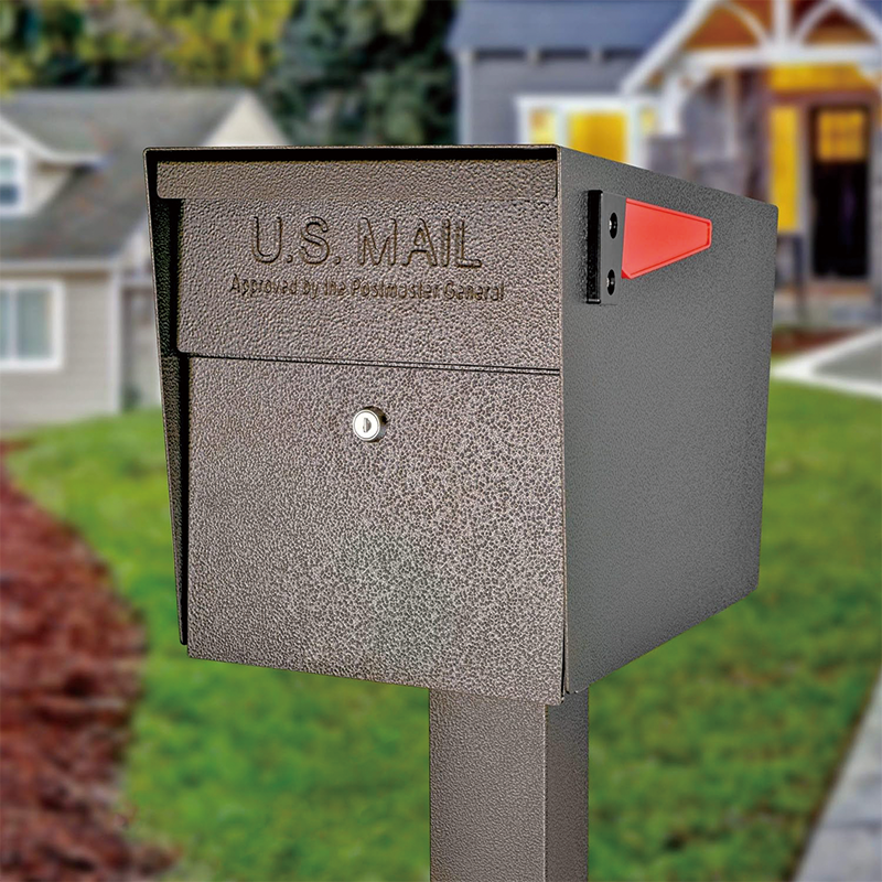 Mailbox Post,Black 27" Steel Mailbox Post for Sidewalk,for Sidewalk and Street Curbside, Universal Mail Post for Outdoor Mailbox
