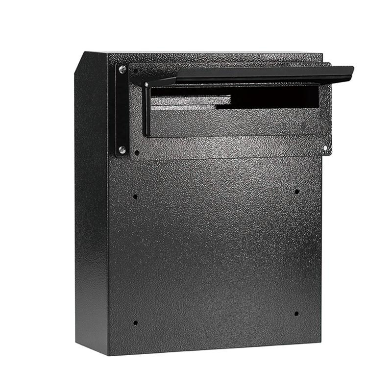 Through The Door Drop Box,16.5" x 12.5" x 6"Heavy Duty Steel Through the Door Mailbox,Mail Drop Box, Black