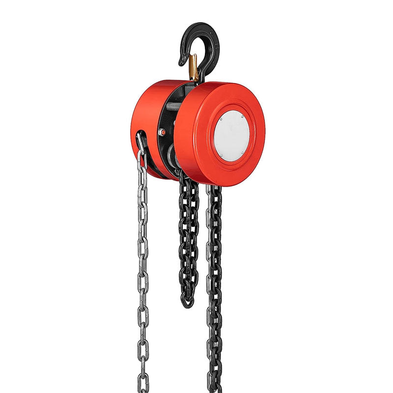 Manual Chain Hoist 1 Ton 2200 Lbs Capacity 10ft With 2 Heavy Duty Hooks, Manual Chain Hoist For Warehouse Building Auto Machinery Red