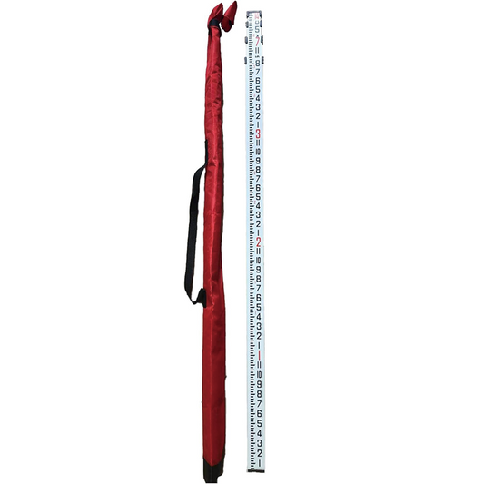 Measuring Rod , 14-Foot Aluminum Grade Rod 10ths  with Carrying Case and Rod level , Aluminum Grade Rod