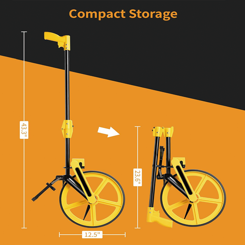 Measuring Wheel in Feet and Inches, 12.5 Inch Centerline Rolling Tape Measure Wheel , Measurement 0-9,999Ft