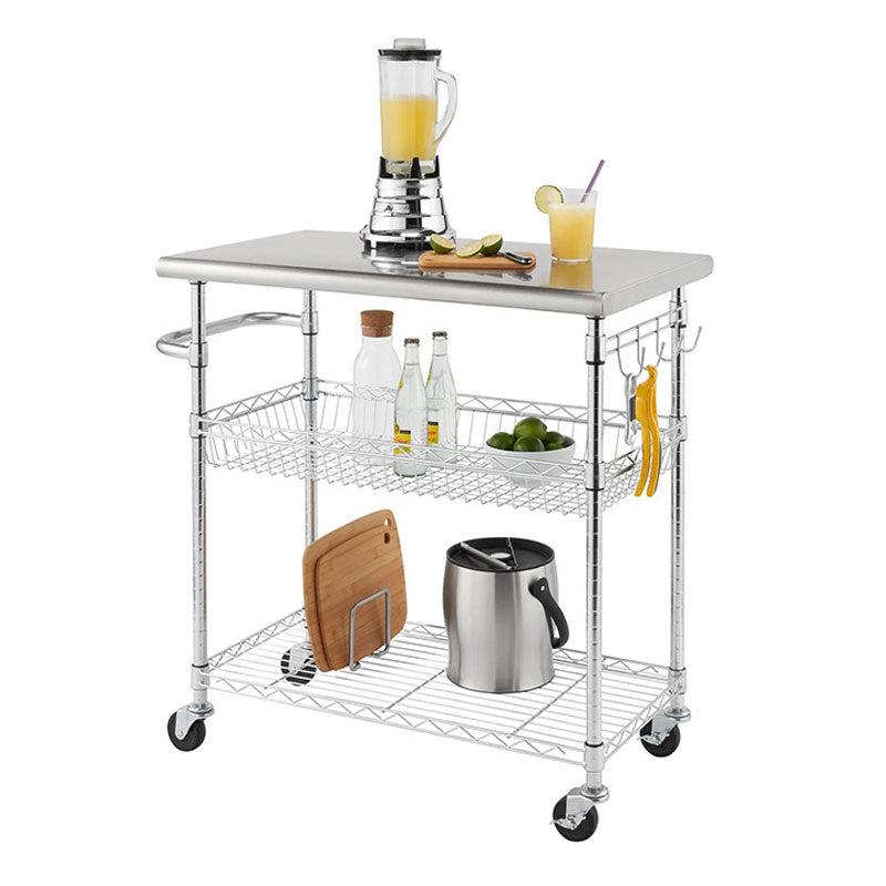 Stainless Steel Trolley Three Layers, Multi-Layer Stainless Steel Restaurant Trolley