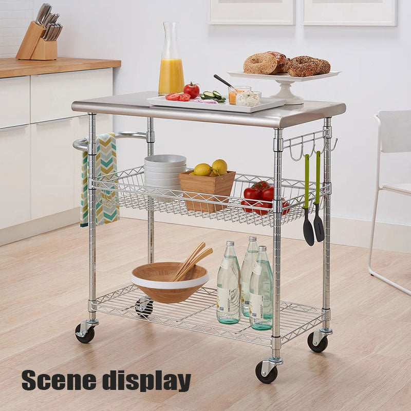 Stainless Steel Trolley Three Layers, Multi-Layer Stainless Steel Restaurant Trolley