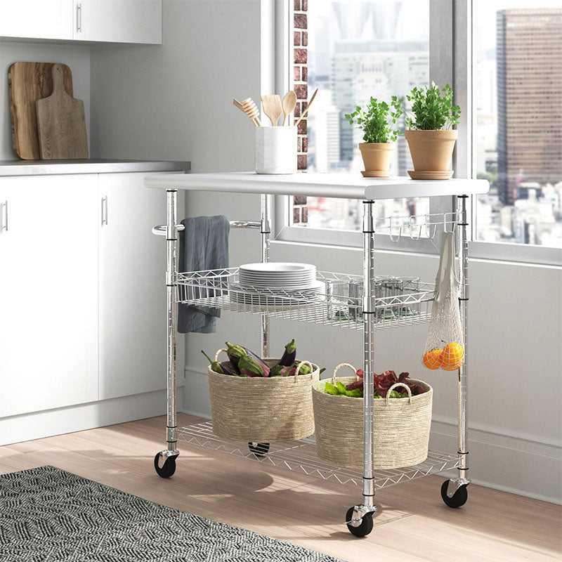 Stainless Steel Trolley Three Layers, Multi-Layer Stainless Steel Restaurant Trolley