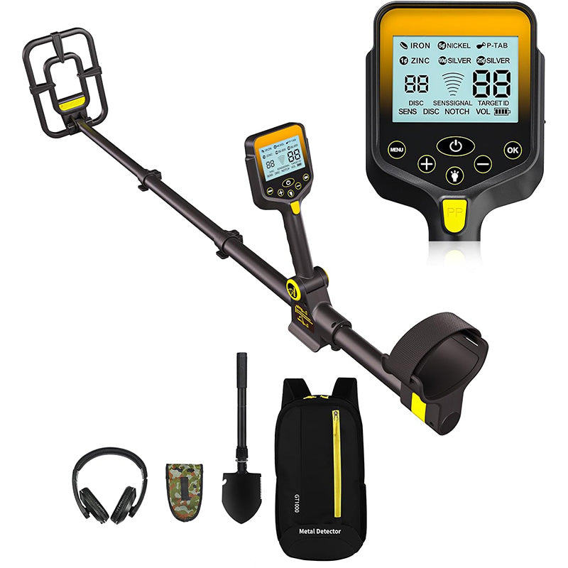 10" IP68 Coil Metal Detector Professional Higher Accuracy Metal Detector with LCD Display Retractable Foldable