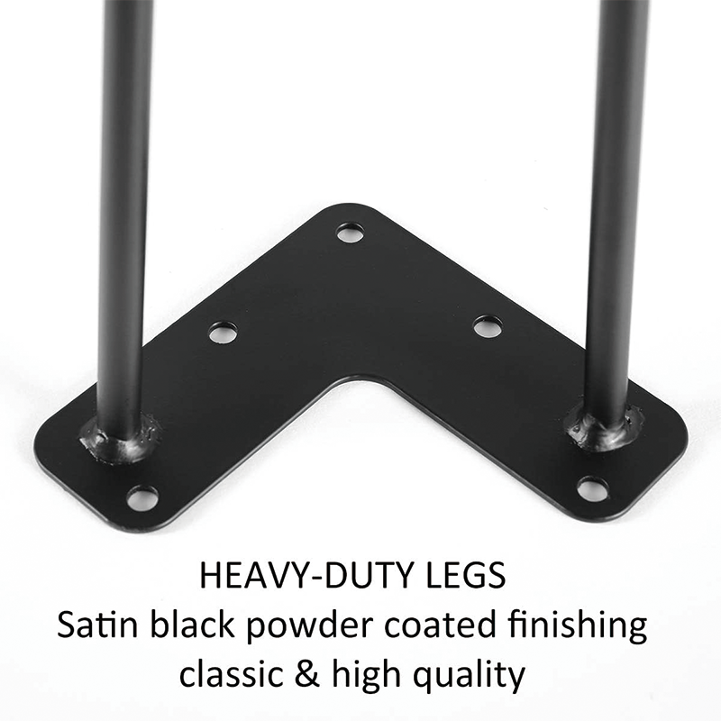 16" Satin Black Hairpin Coffee Table Legs,Furniture Legs Solid Metal Heavy Duty Dining Table Legs Modern(Set of 4)