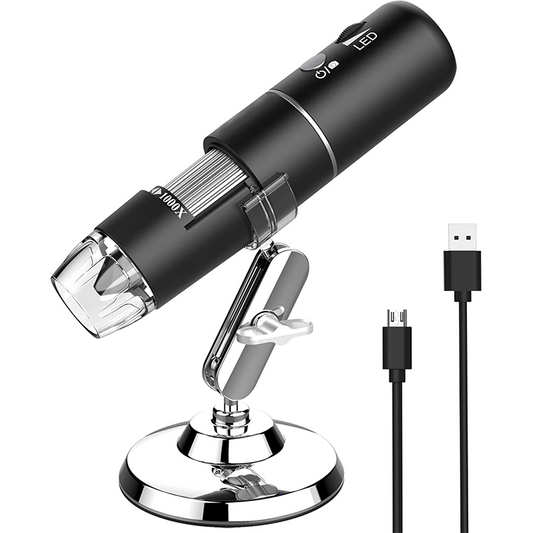 Lab Handheld Digital Microscopes Wireless Digital Microscope Handheld USB HD Inspection Camera 50x-1000x Magnification with Stand Compatible with iPhone, iPad, Samsung Galaxy, Android, Mac, Windows Computer
