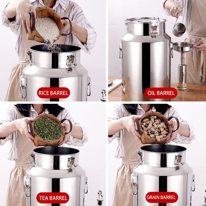 Ultra-Thick 304 Stainless Steel Sealed Barrel Wine Barrel Milk Barrel Tea Can Peanut Cooking Oil Barrel