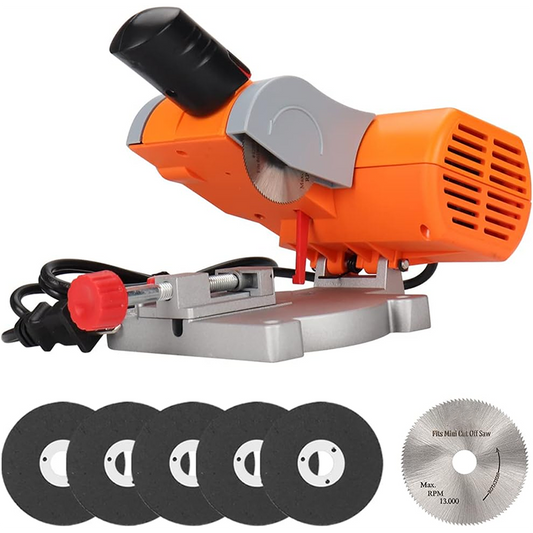 Table Miter Saw Micro Compound Cutting - Mini Miter Cutting Saw for Metal Wood Plastic Craft Making Carbon Arrow Shaft Cutting, Up to 45° Adjustable Small Electric Table Saw