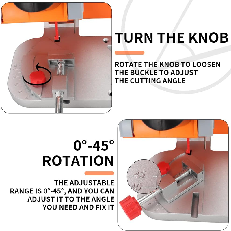 Table Miter Saw Micro Compound Cutting - Mini Miter Cutting Saw for Metal Wood Plastic Craft Making Carbon Arrow Shaft Cutting, Up to 45° Adjustable Small Electric Table Saw