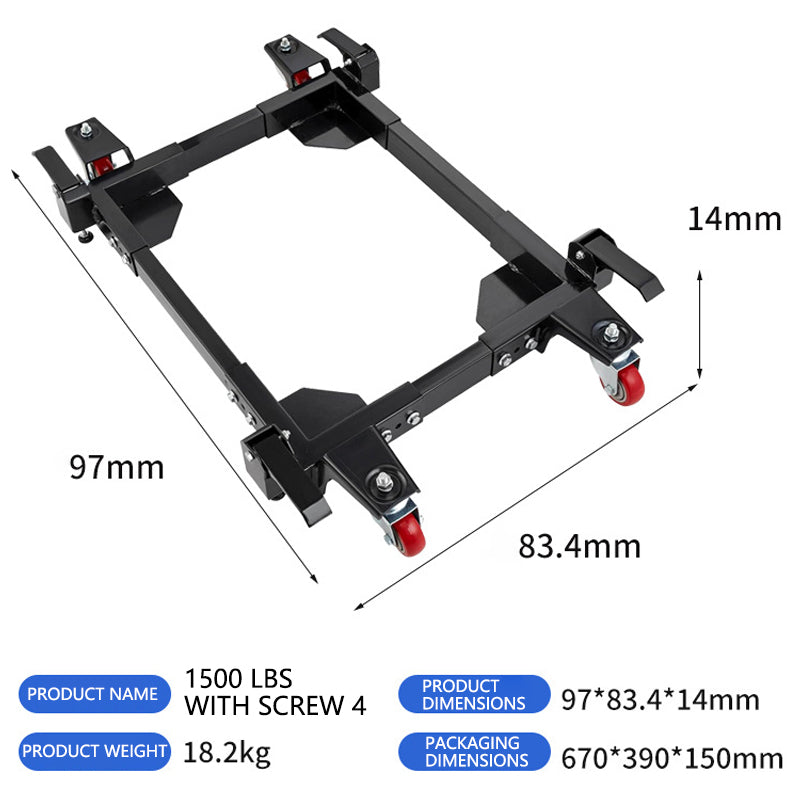 1500 lbs Capacity Heavy Duty Universal Mobile Base Stand With Swivel Wheels For Washing Machines