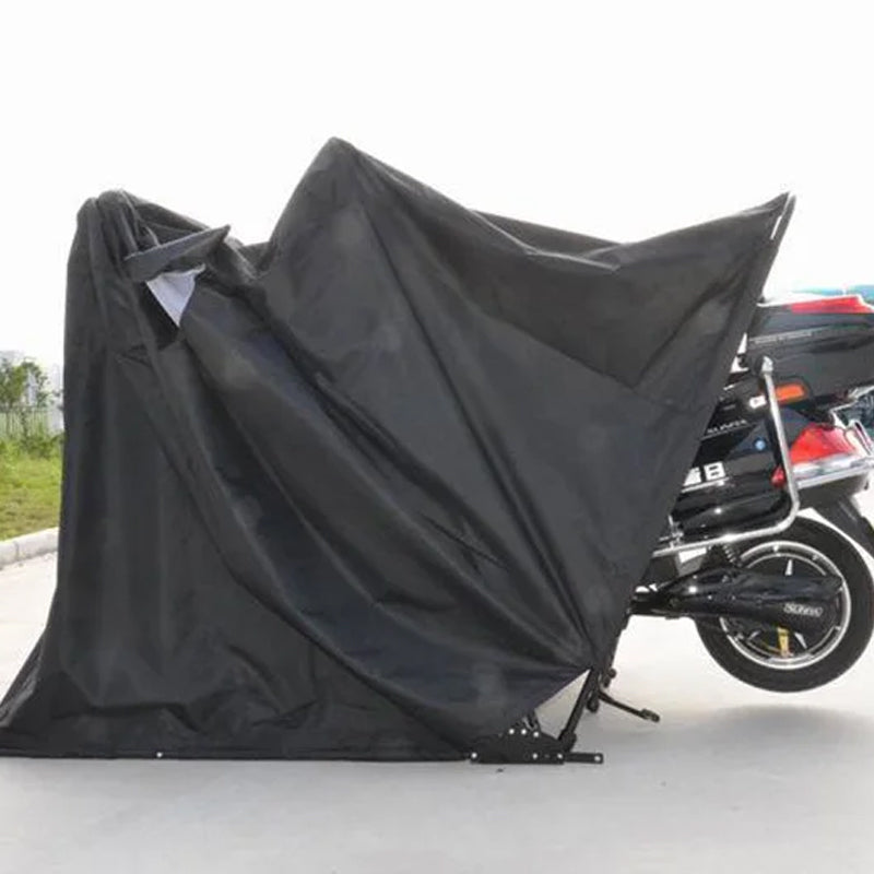 Motorcycle Shelter Waterproof Motorcycle Cover Heavy Duty Motorcycle Garage 600D Oxford Motorbike Sunshade Storage Raincoat Tent