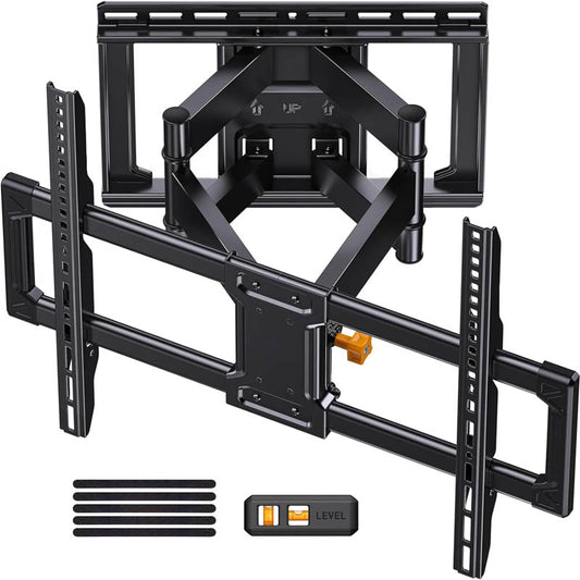 Motorized TV Mount Swivel Tall TV Stand for 42-85 inch TVs up to 132 lbs with Dual Articulating Arms